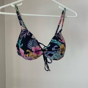 No Boundaries Floral Bikini Top - Black, Pink, Yellow, Blue